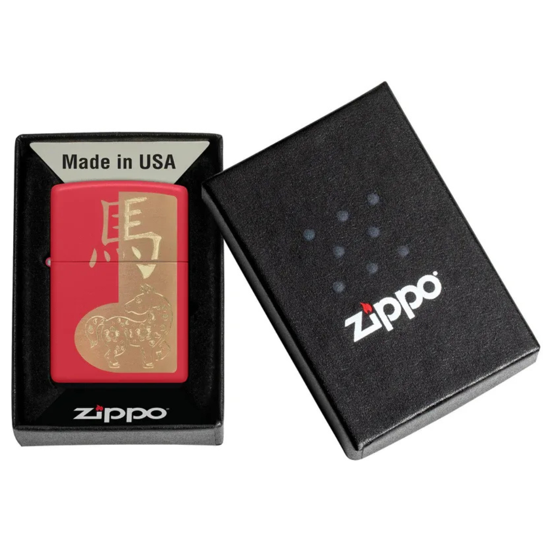 Bật lửa Zippo 2026 Year of the Horse Design - Zippo Chính Hãng Mỹ Hình Con Ngựa Năm Bính Ngọ May Mắn (Mã 46931)