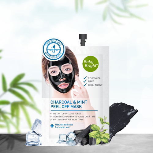 Mặt nạ lột than đá và bạc hà Baby Bright Charcoal and Mint Peel Off Mask 10g