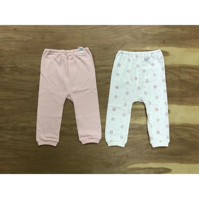 Set 2 quần cotton bé gái xuất Hàn (hồng nhạt)