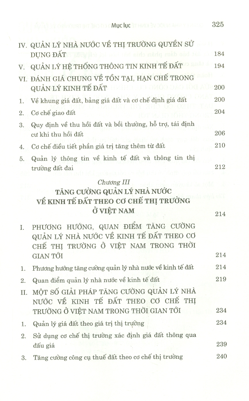 Quản Lý Nhà Nước Về Kinh Tế Đất Theo Cơ Chế Thị Trường Ở Việt Nam (Sách chuyên khảo)