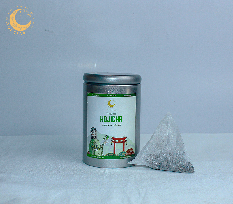 Hộp Trà Rang Túi Lọc Nhật Bản Hojicha Moonstar 30g Nguyên Chất Nhập Khẩu Nhật Bản