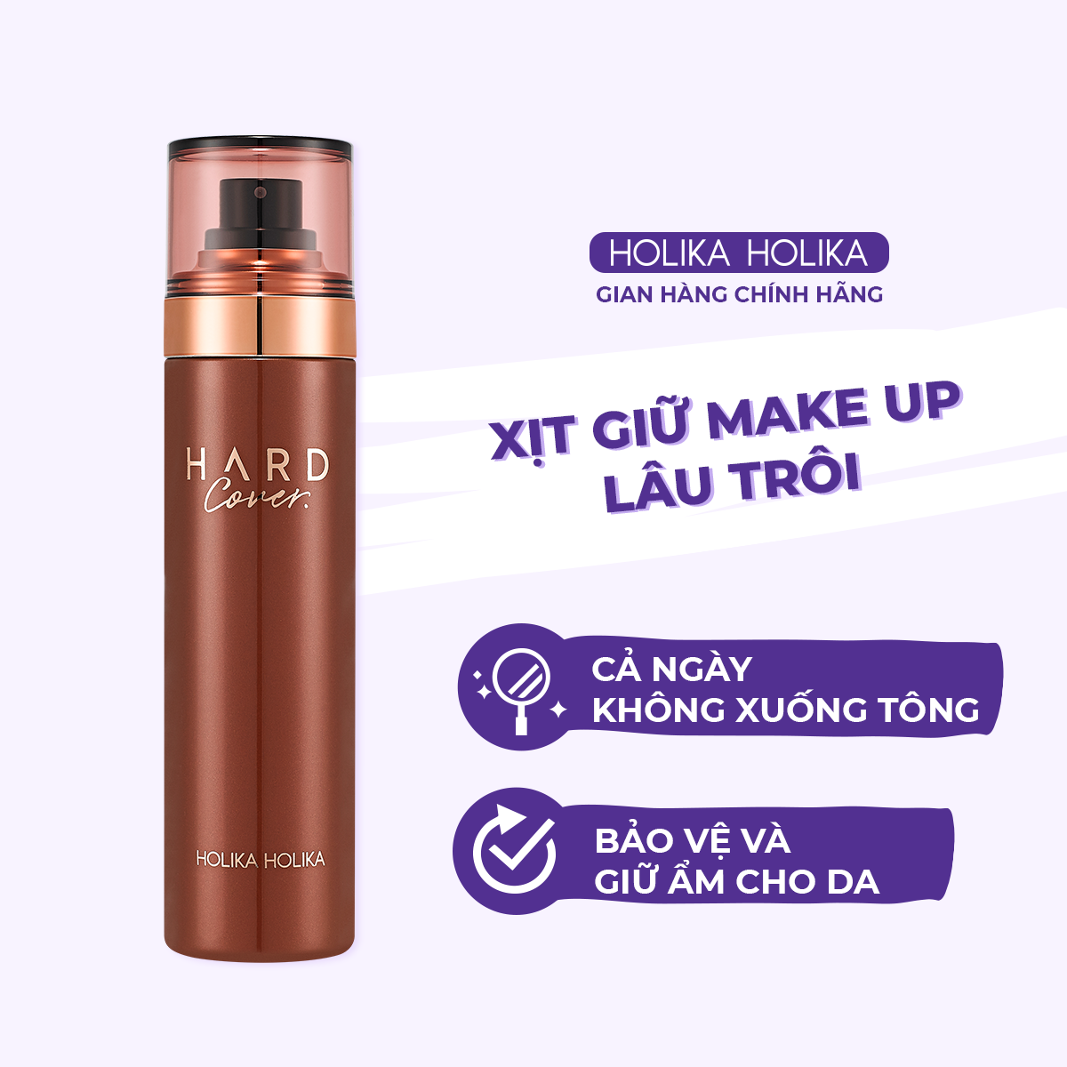 Xịt khoáng giữ lớp trang điểm lâu trôi Holika Holika Hard Cover Make Up Fixing Mist 120ml_15980