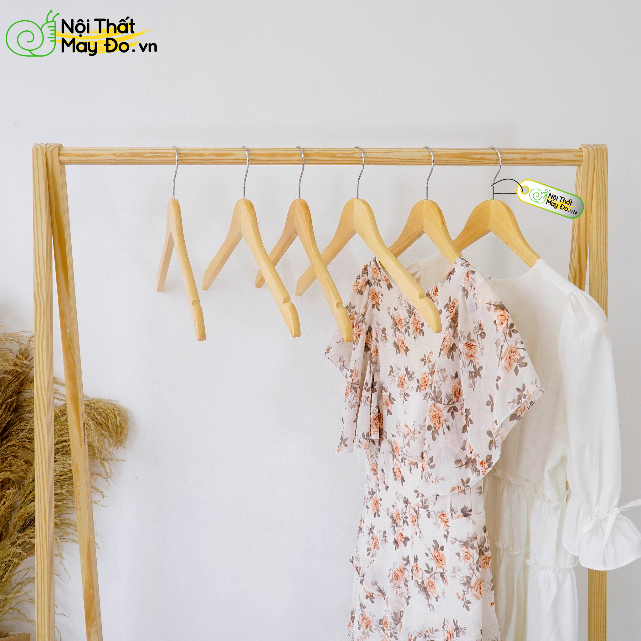 Giá Treo Quần Áo 1 Tầng - A Hanger 1F - Thiết Kế Khung Treo Hình Chữ A Đơn Giản - Size M - Dễ Lắp Ráp Và Di Chuyển - Màu gỗ