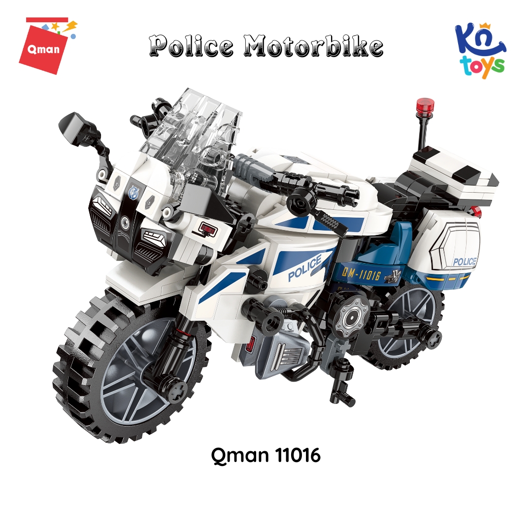 Đồ chơi xếp hình, lắp ráp Qman 11016 - Mô tô cảnh sát