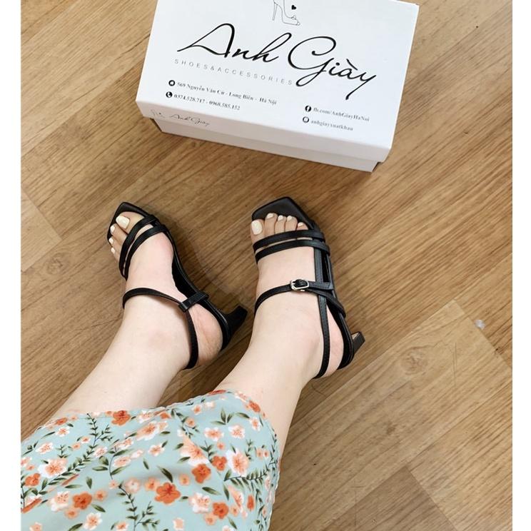 SD74 - Sandal dây mảnh 2 quai dây sườn gót dẹt 5p da lì cực xinh