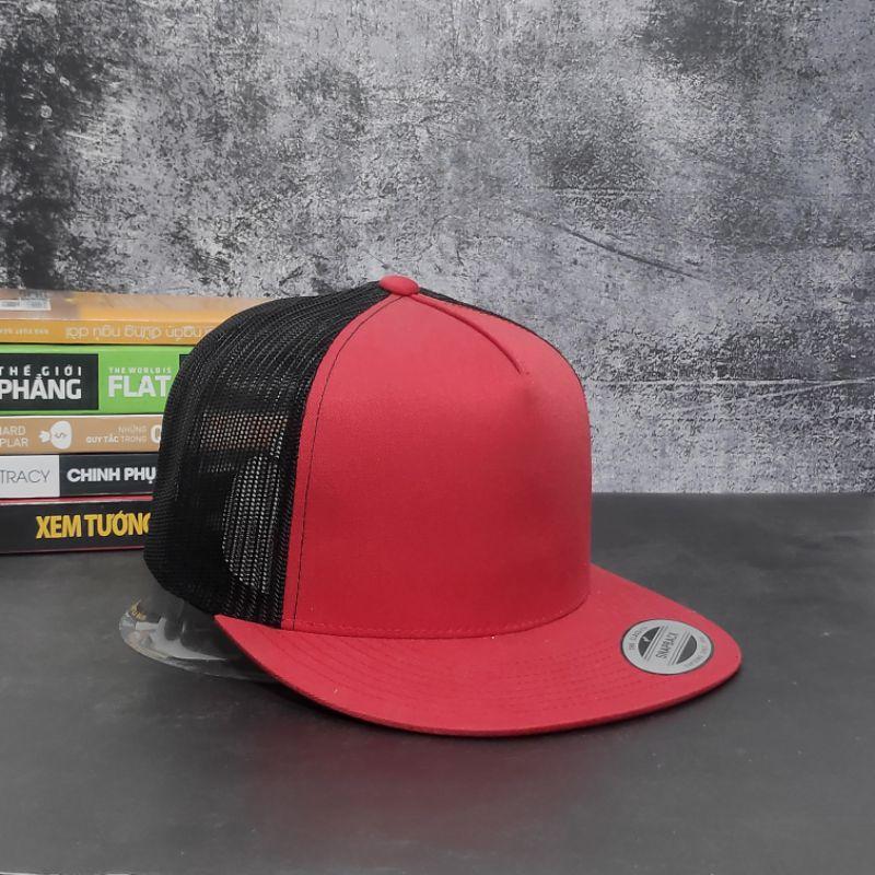 Mũ nón snapback trơn đỏ lưới  phụ kiện thời trang