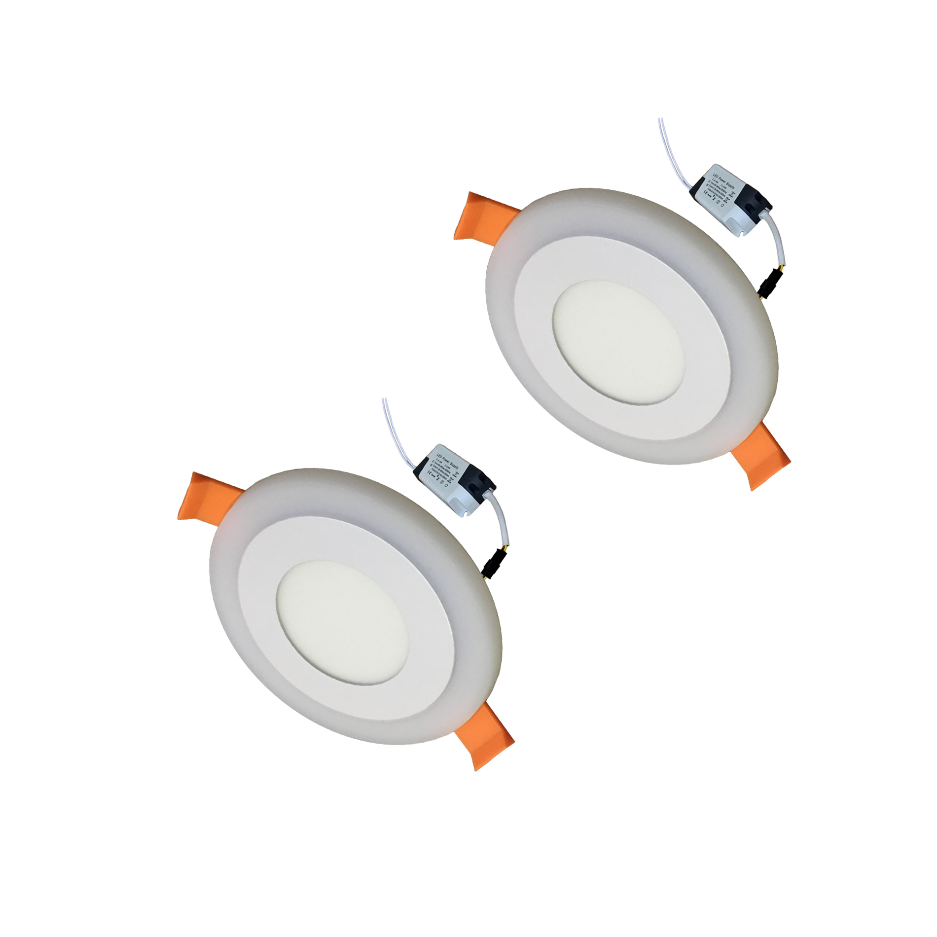 2 Đèn Led âm trần 6w ( 3w +3w) tròn mắt trâu 2 màu 3 chế độ Posson LP-Ri3-3B-G