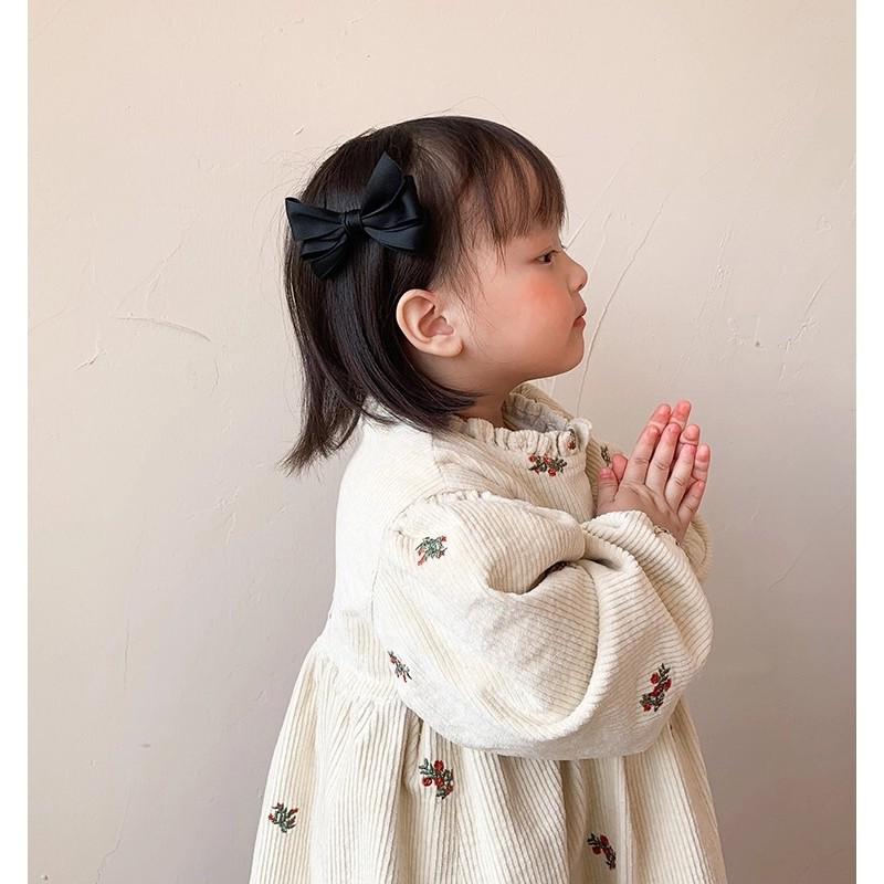 Kẹp nơ trơn phong cách retro đơn giản tiểu thư Hàn Quốc 7cm Tatitava