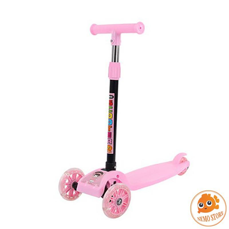 Xe scooter cho bé xe trượt scooter trẻ em 3 bánh gấp gọn có đèn phát sáng