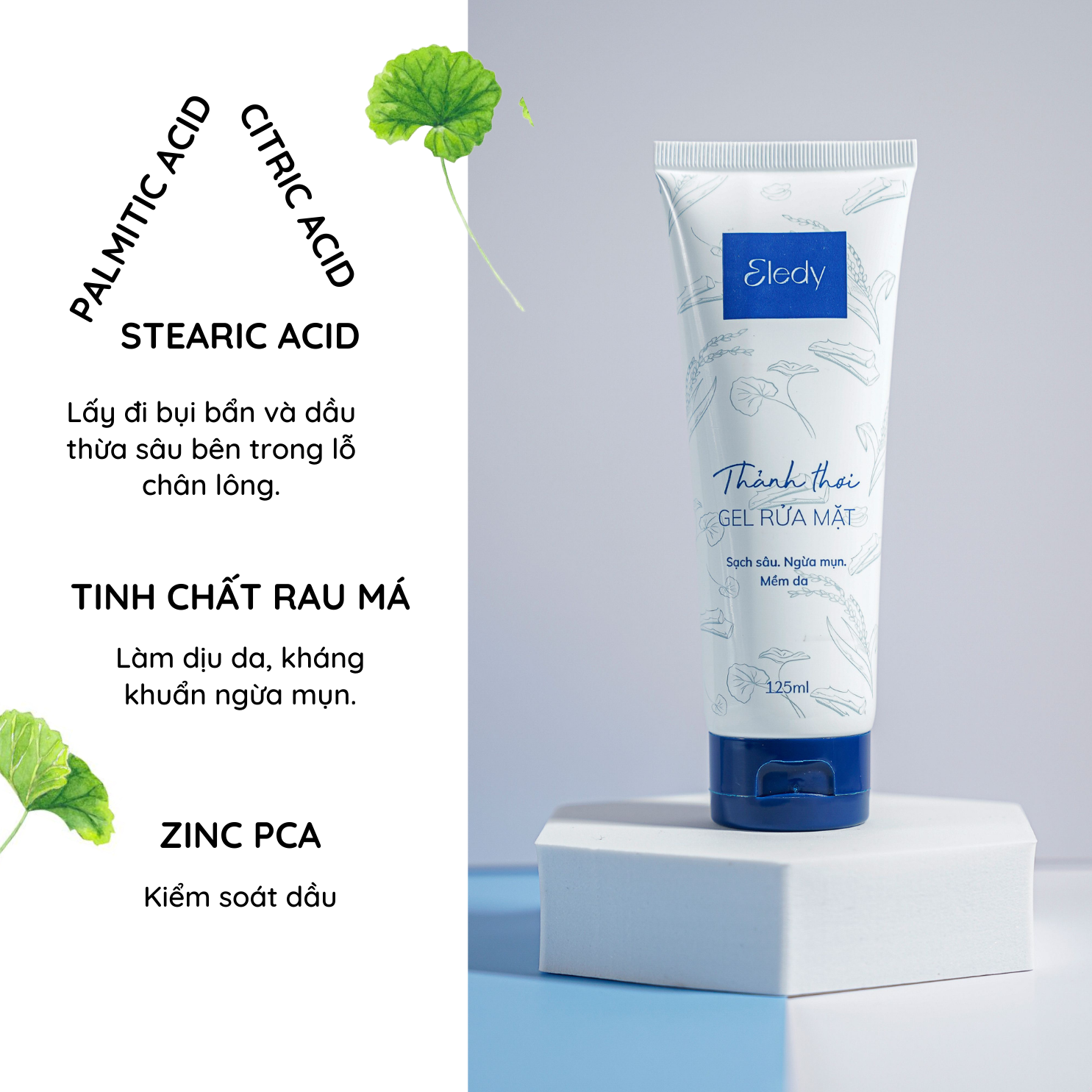 Gel rửa mặt Thảnh Thơi ELEDY - gel rửa mặt sạch sâu cho da dầu và da hỗn hợp 125ml