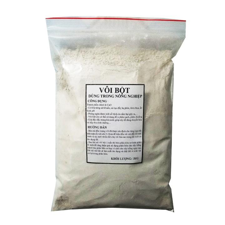 1Kg Vôi bột cải tạo đât, khử chua, xử lý đất trồng