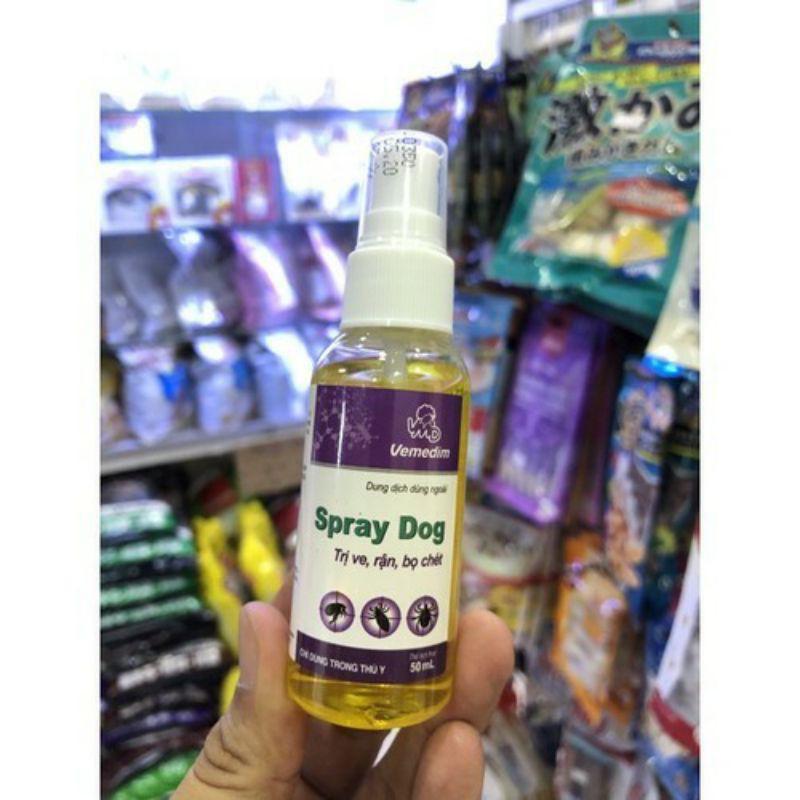 Spray Dog Vemedim - Thuốc xịt ngăn ngừa ve rận, chấy, bọ chét cho chó chai 50ml