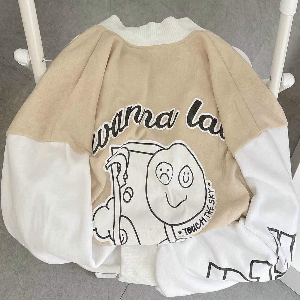 Áo Khoác Bomber Cardigan Nỉ Bông LAB Form Rộng Basic Varsity Nam Nữ Unisex Couple Phong Cách Ulzzang