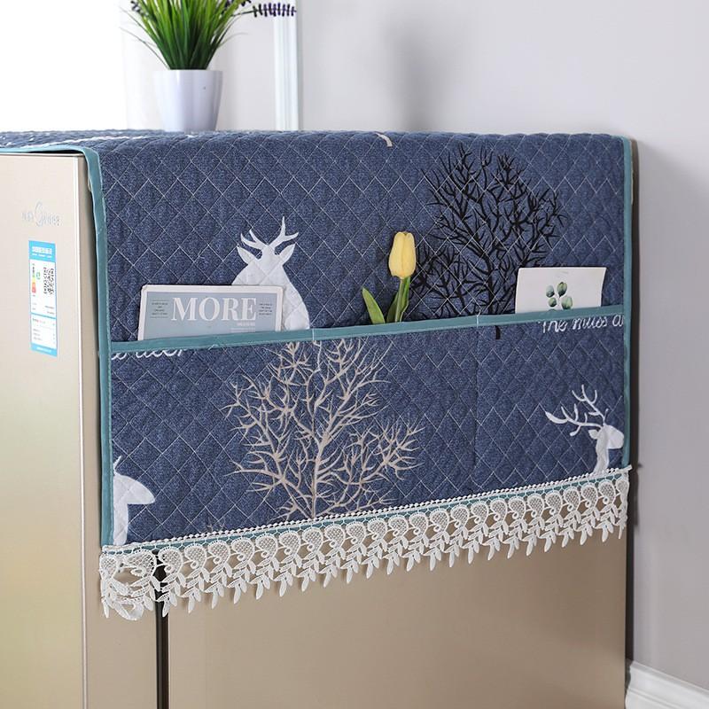 Tấm phủ tủ lạnh 2 cánh hàng cao cấp miếng che tủ lạnh chống bám bụi bọc tủ lạnh đẹp trang trí nhà phụ kiện tủ lạnh PHC