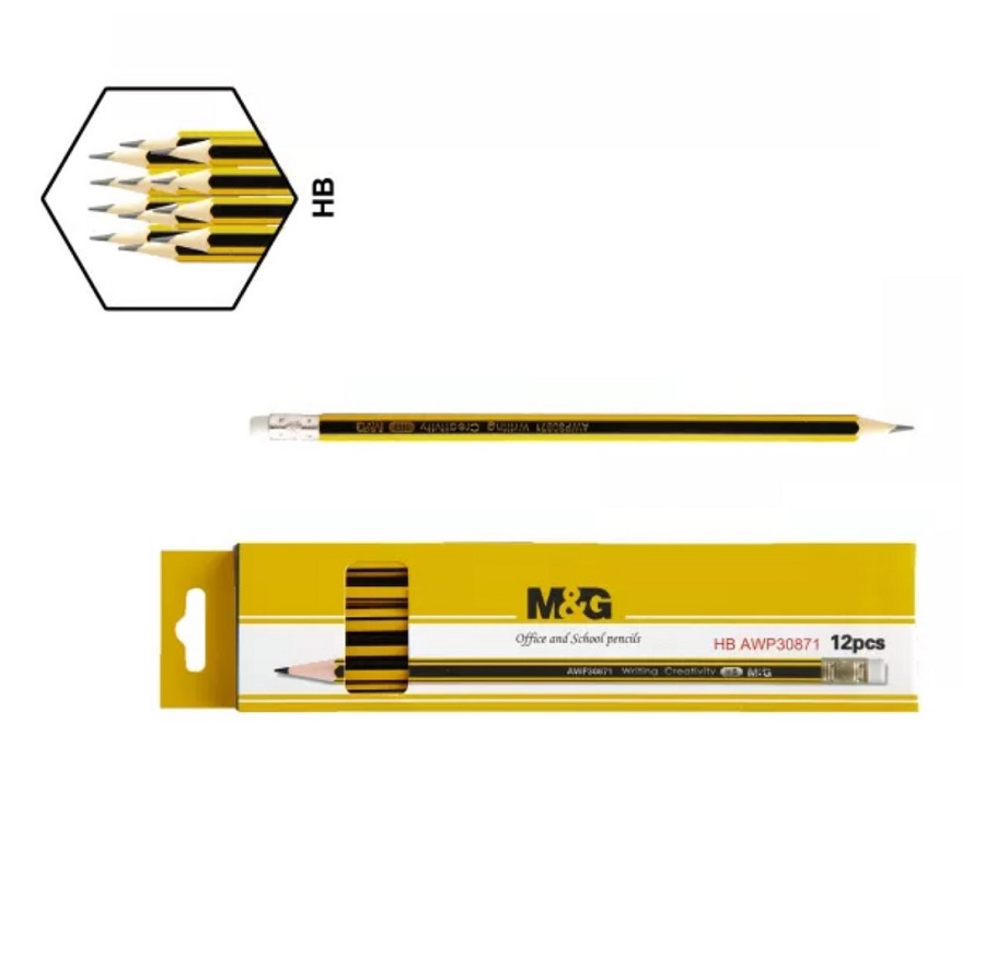 Hộp 12 cây bút chì gỗ HB M&amp;G - AWP30871