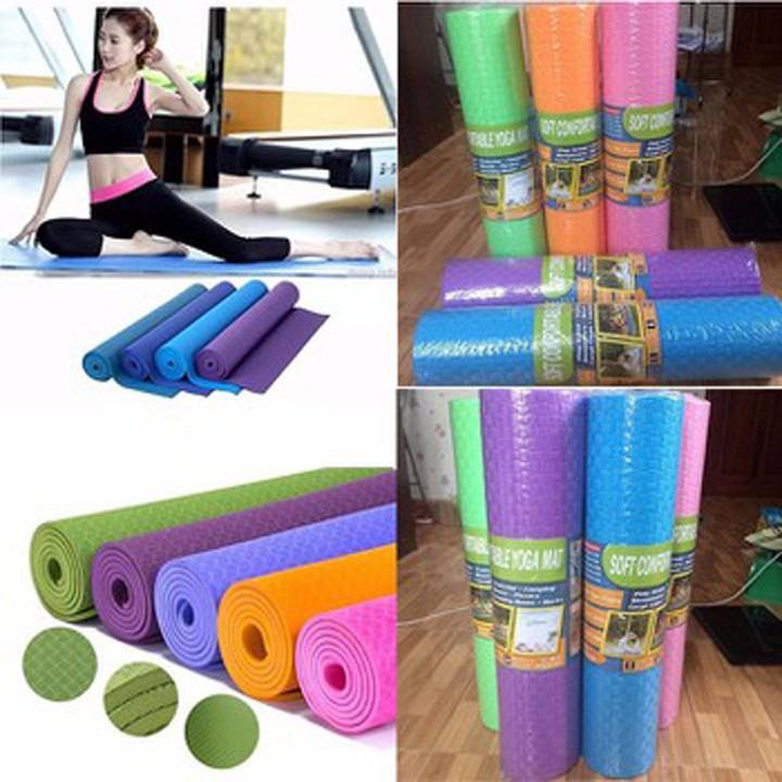 Thảm tập Gym - Yoga TPE cao cấp 2 lớp không mùi độ bám tốt