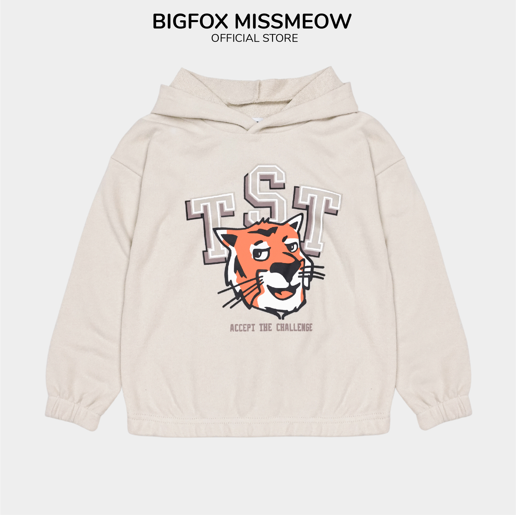 Bộ thu đông bé trai Bigfox Miss Meow kiểu hooddie dài tay có mũ style Hàn Quốc size đại trẻ em 3,9,11 tuổi 39kg 