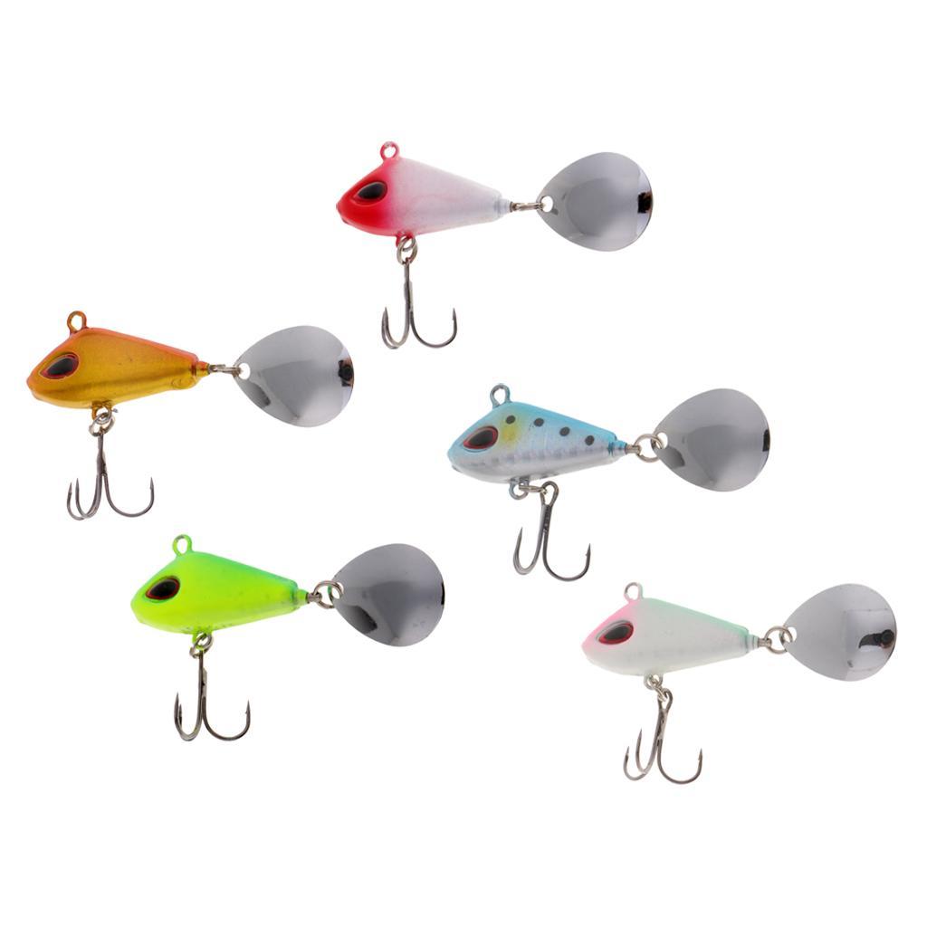 Metal Hard Sequins VIB Artificial Fishing Spoon Lure Life-like 3D Eyes Bait