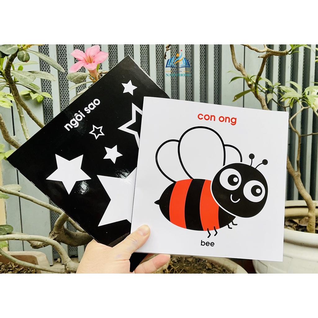 Bộ thẻ flash card kích thích thị giác cho trẻ sơ sinh zic zắc - Song ngữ Anh Việt - Gồm 40 thẻ