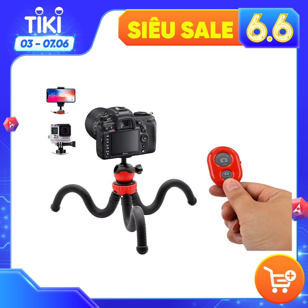 Giá đỡ điện thoại/máy ảnh Selfiecom MT04 dạng tripod 3 chân bạch tuộc uốn dẻo - Hàng chính hãng