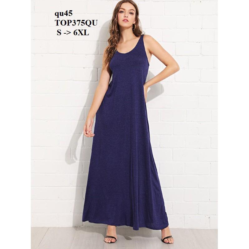 DRESS293 ĐẦM MAXI THUN COTTON