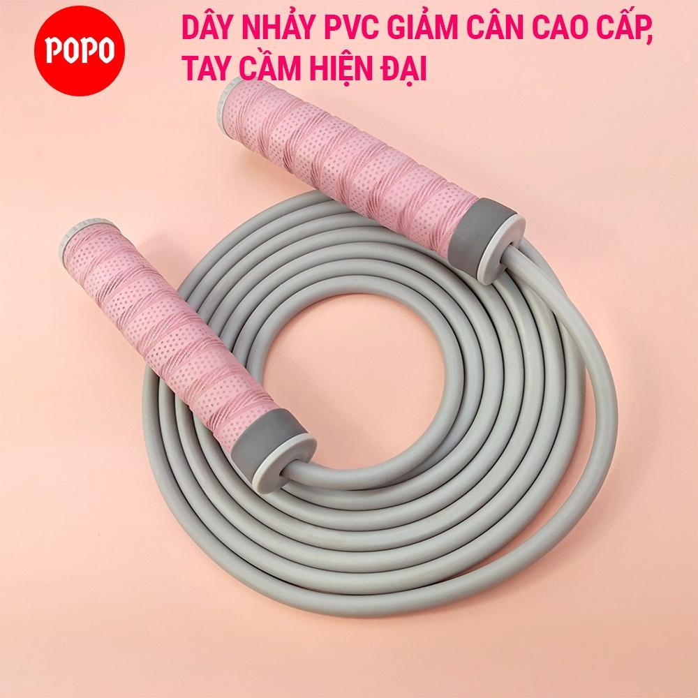 Dây nhảy thể lực POPO TS85 kèm 2 tạ, chất liệu dây PVC nặng độ bền cao