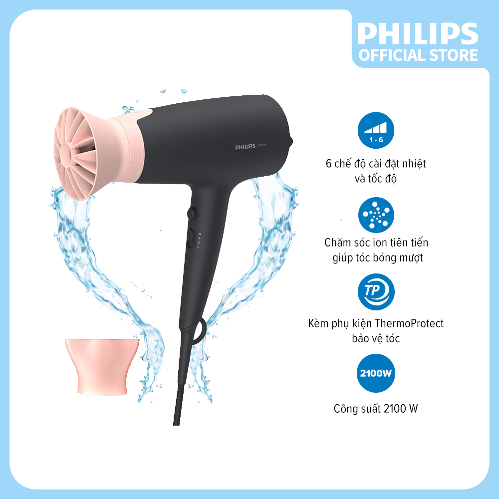 Máy sấy tóc Philips BHD350/10 - Sấy khô tóc mạnh mẽ