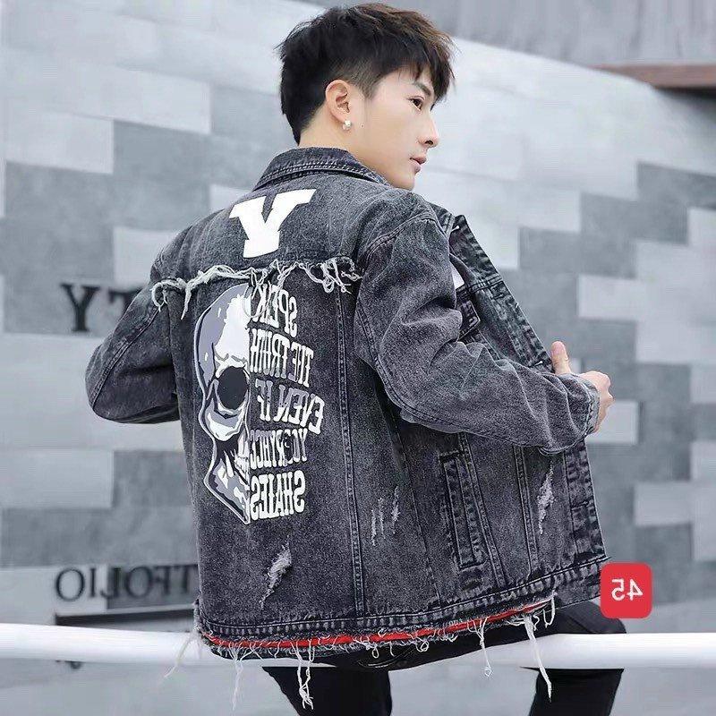 Áo khoác jean nam hoạ tiết cao cấp, chất liệu denim thoáng mát, hàng chuẩn shop BEN Shop0807 v18