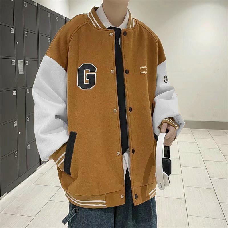 Free Ship - Áo Khoác Bomber Chất Nỉ Có Nút Bấm Phong Cách Nam Nữ Unisex Màu Đen Và Vàng Jess-KNP13 - Vàng Nghệ