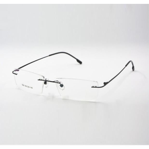 Gọng kính cận kính mắt 0 độ gọng khoan không vành có thể thay tròng theo sở thích gọng TITANIUM KT50UNIQUIsiêu dẻo