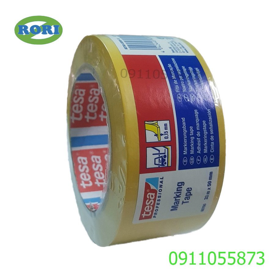 Băng Keo PVC Tesa 60760 size 33m x 50mm màu Vàng - Thay thế băng keo 3M