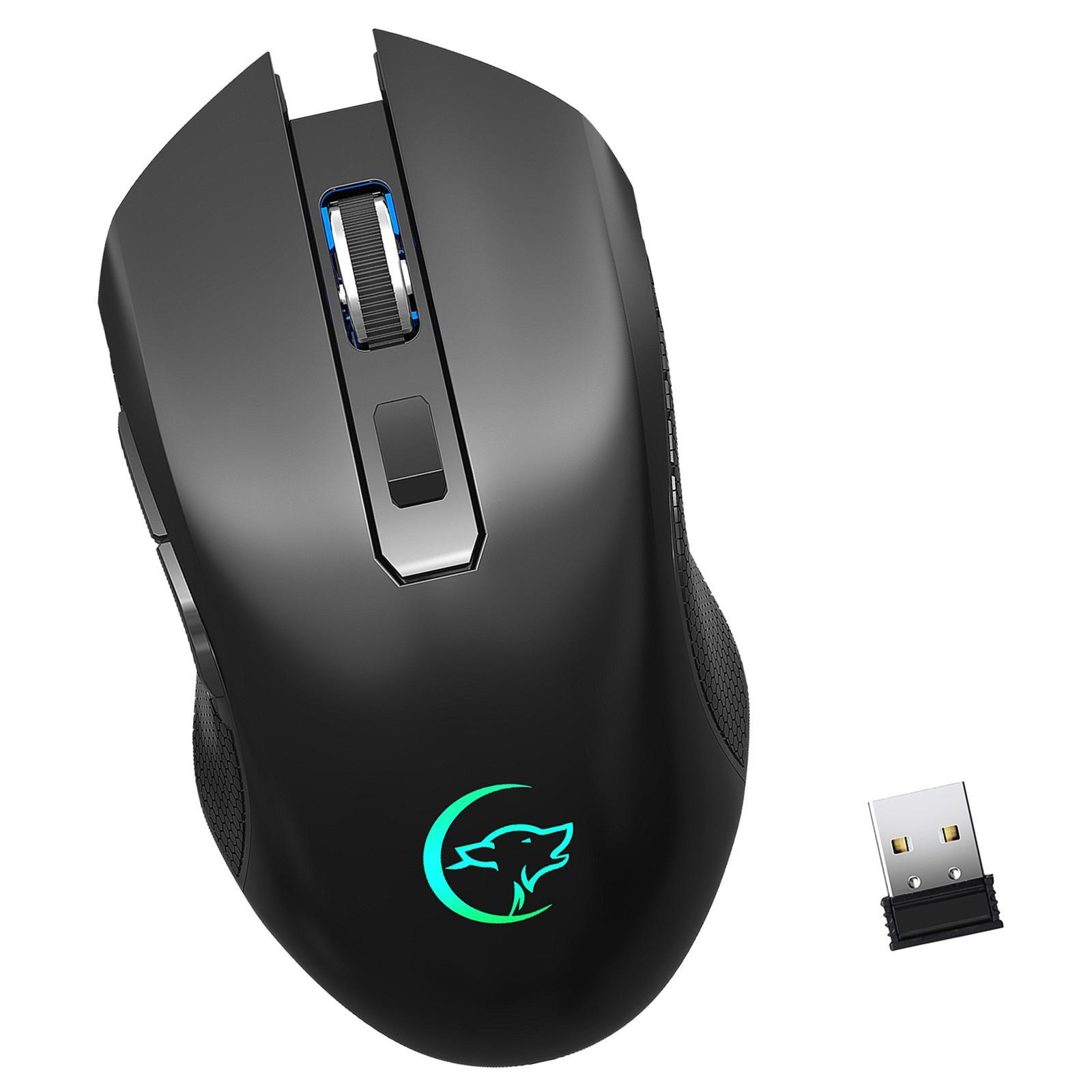 2. Wireless Mouse Ergonomic Silence Computer Mice w/USB Receiver Black