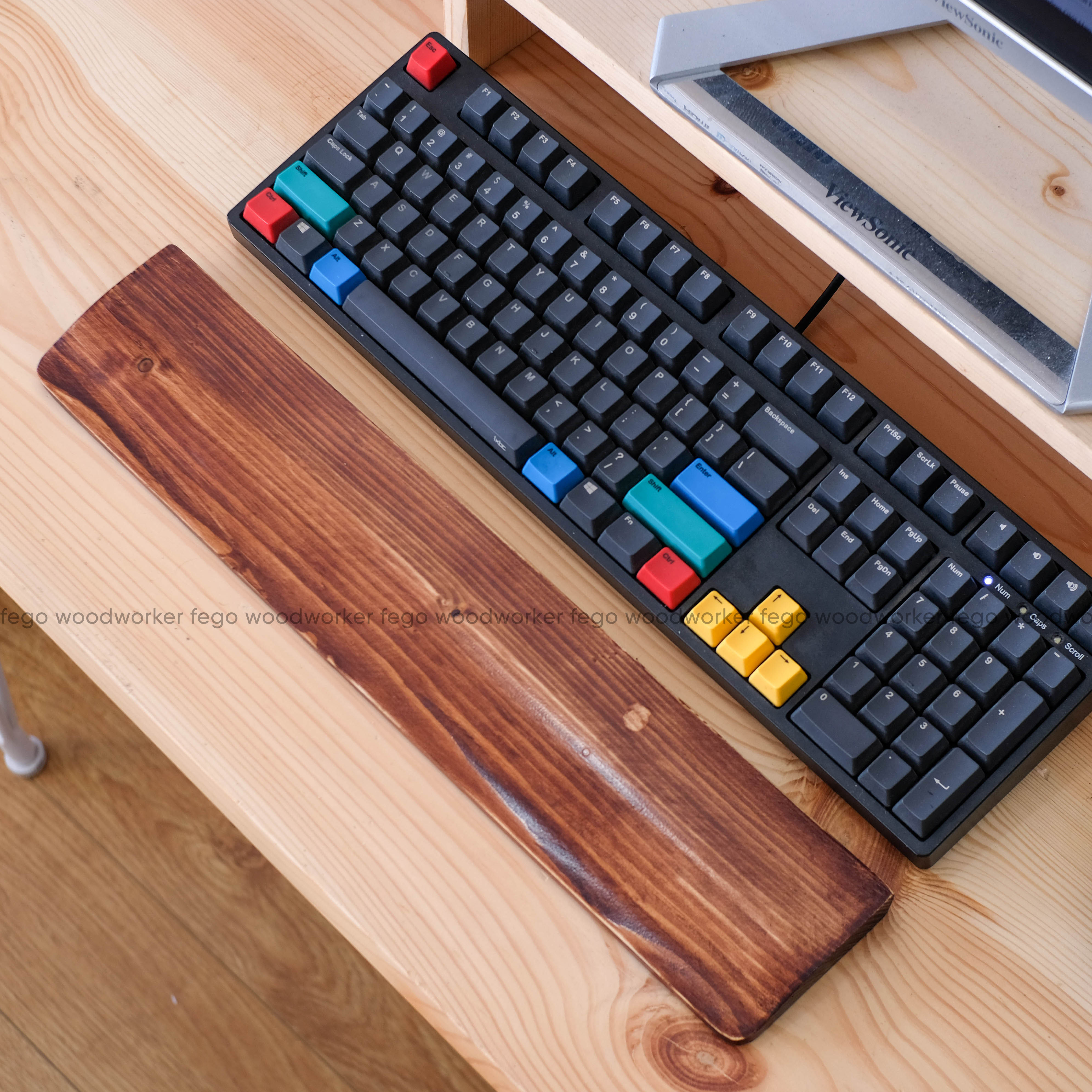 Kê tay bàn phím cơ FEGO gỗ thông - Hàng Chính Hãng, Phụ Kiện Kê lót Tay Máy Tính/Laptop / Bàn phím Fullsize/ TKL/ Keychon