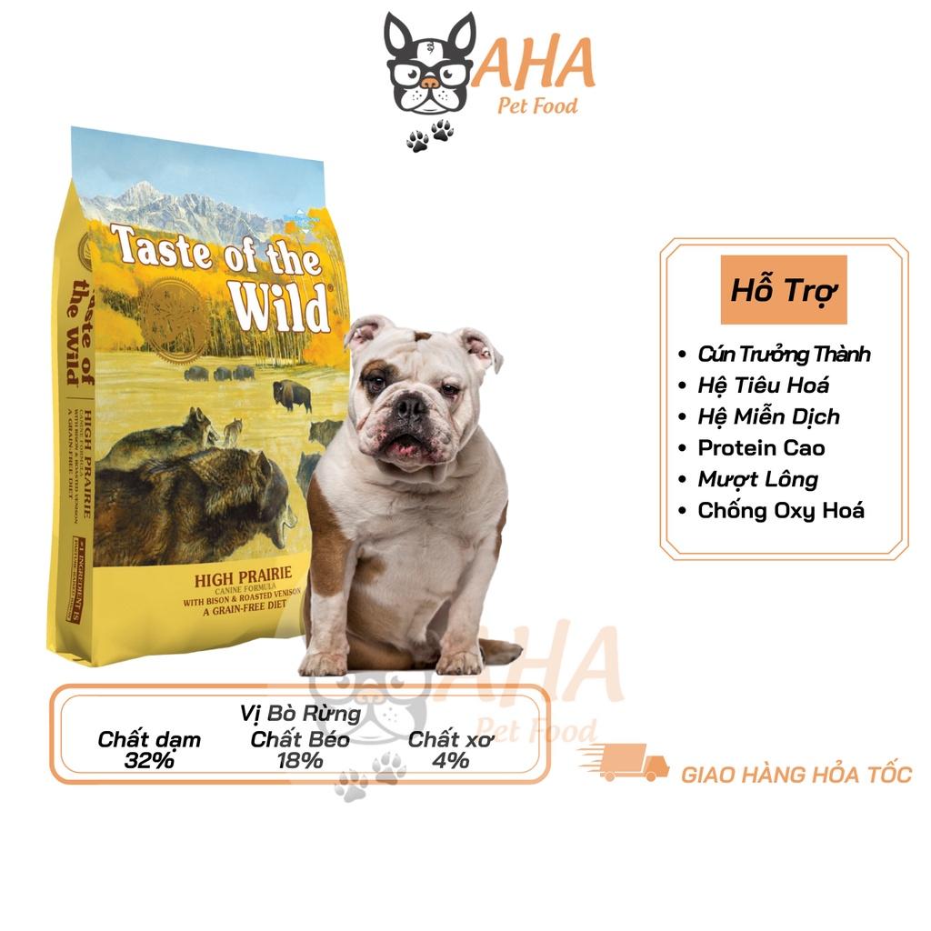 Thức Ăn Cho Chó Bull Anh - Taste Of The Wild Bao 500g - High Praire Thức Ăn Cho Chó Vị Bò Rừng, Nai, Trái Cây Rau Củ