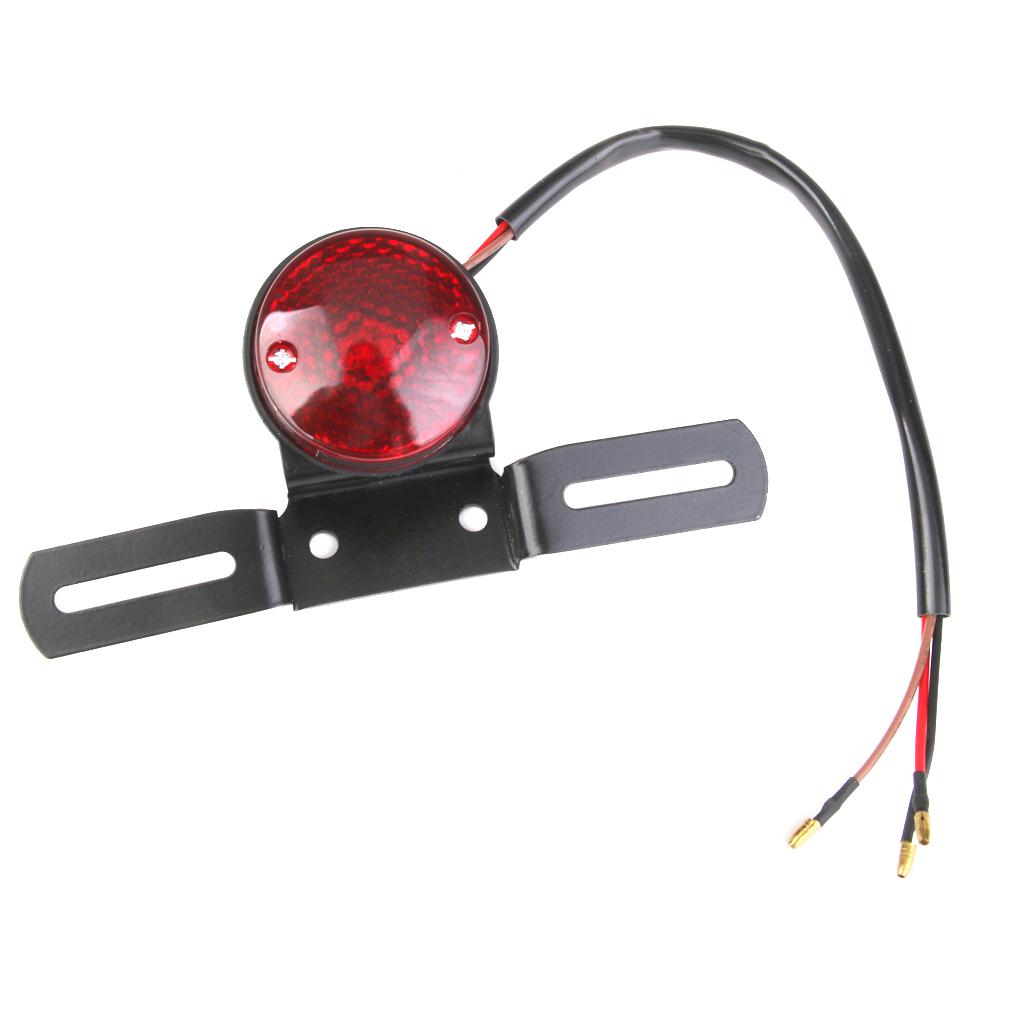 Red Motorcycle Rear License Plate Bracket Tail Light Lens for