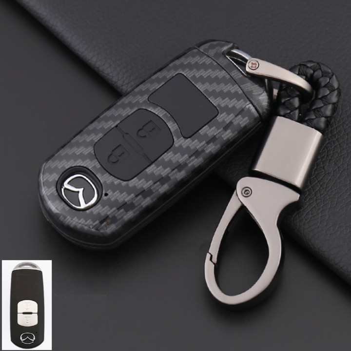 Bao da cacbon cao cấp bọc chìa khóa hãng xe Mazda