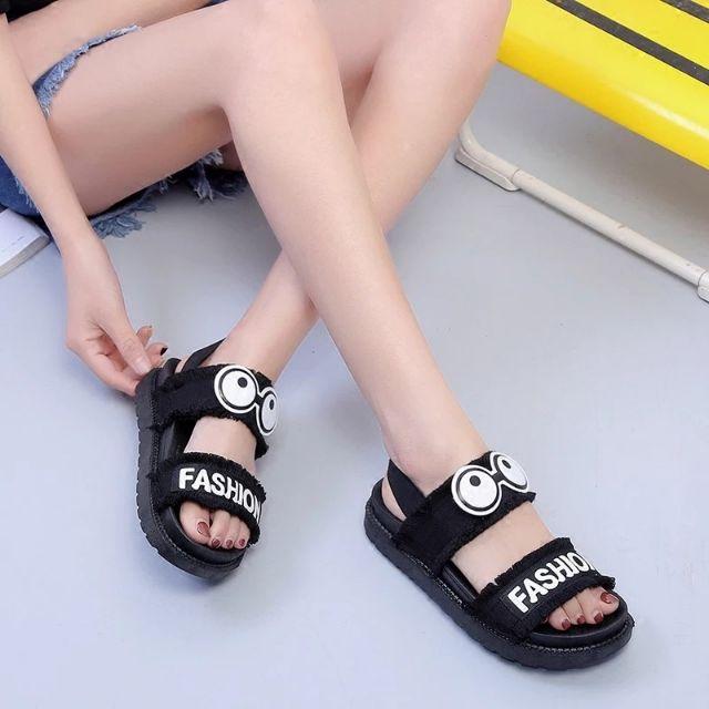 Sandal quai vải mắt kính đế độn siêu êm chân