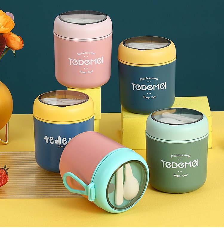 Bình Ủ Cháo TEDEMEL 530ml LÕI INOX KHÔNG GỈ An toàn cho bé - Hàng chính hãng