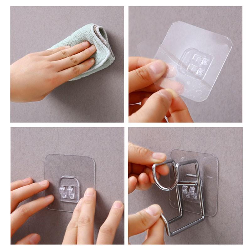 Combo 10C Móc Dán Tường Treo Chậu, Đồ Dùng Nhà Tắm Đa Năng Cao Cấp