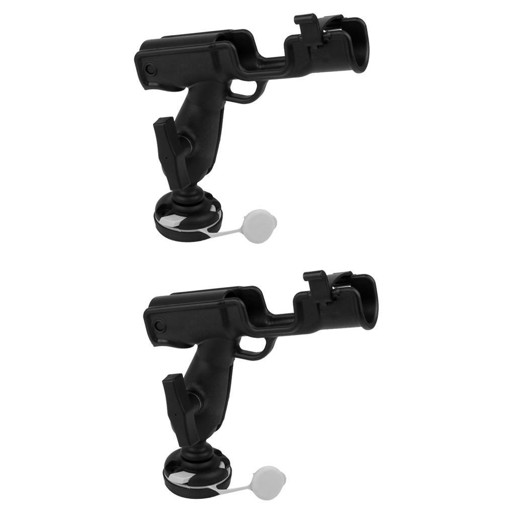 2 Pieces Durable Nylon Fishing Rod Holder Rack Mount Bracket Pole Rest Stand & Base Screws for Kayak Canoe Boat Yacht
