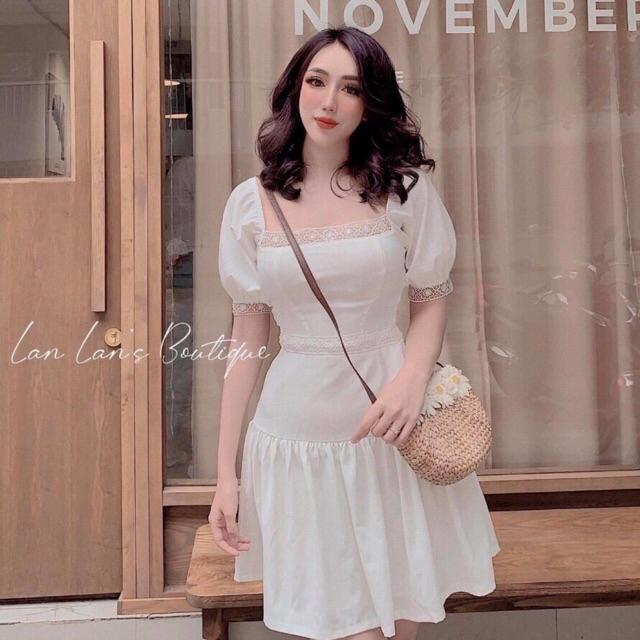 Đầm xoè voan phối ren y hình SIÊU XINH - Size M/L/XL/2XL đến 69kg MMR