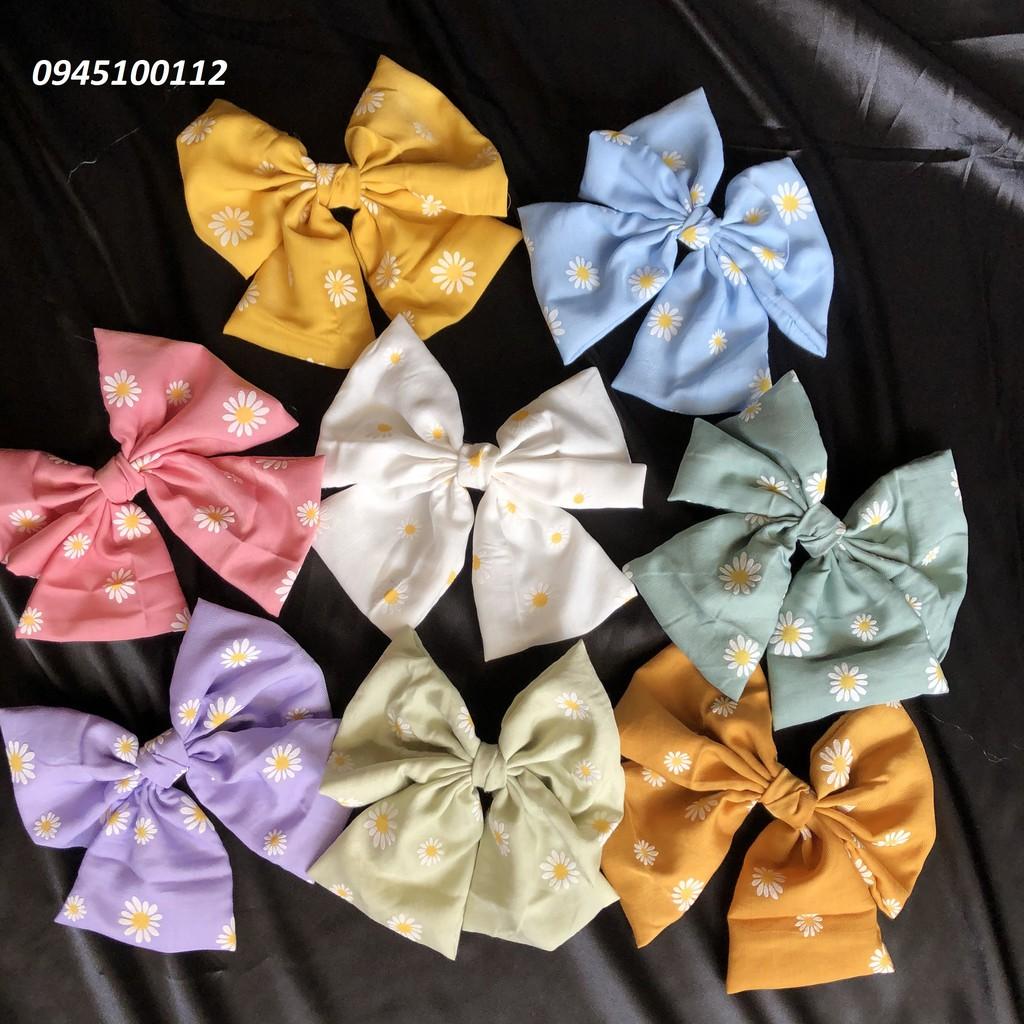 Kẹp Tóc - Buộc Tóc Nơ Vải Bản To Scrunchies Phong Cách Tiểu Thư Hàn Quốc