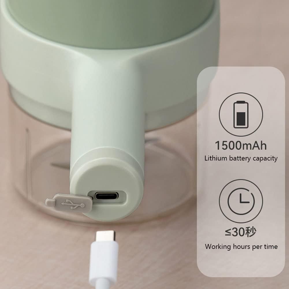 Bộ cắt thực vật 4 trong 1, máy cắt rau di động bằng điện, máy làm bếp không dây có thể sạc lại USB