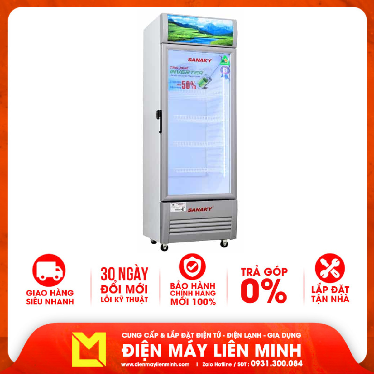 Tủ mát Sanaky VH-3589K3 Inverter 300L - Hàng chính hãng (chỉ giao HCM)