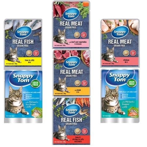 Pate Snappy Tom Gói 85g Real Fish - mèo ăn ngon miệng và tăng cân
