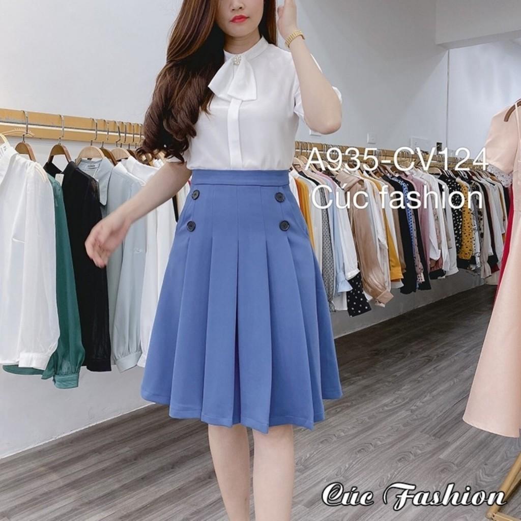 Chân Váy Xếp Li Công Sở -Chân Váy Dáng Dài Chất Vitex Đẹp Loại 1