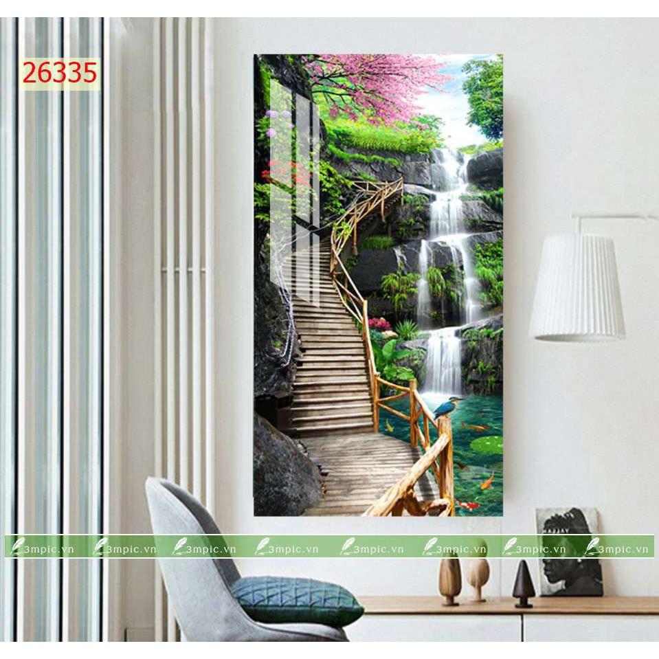 Tranh treo tường Hiện đại 1 tấm dọc 3D/gỗ MDF Hàn Quốc chống ẩm mốc, mối mọt