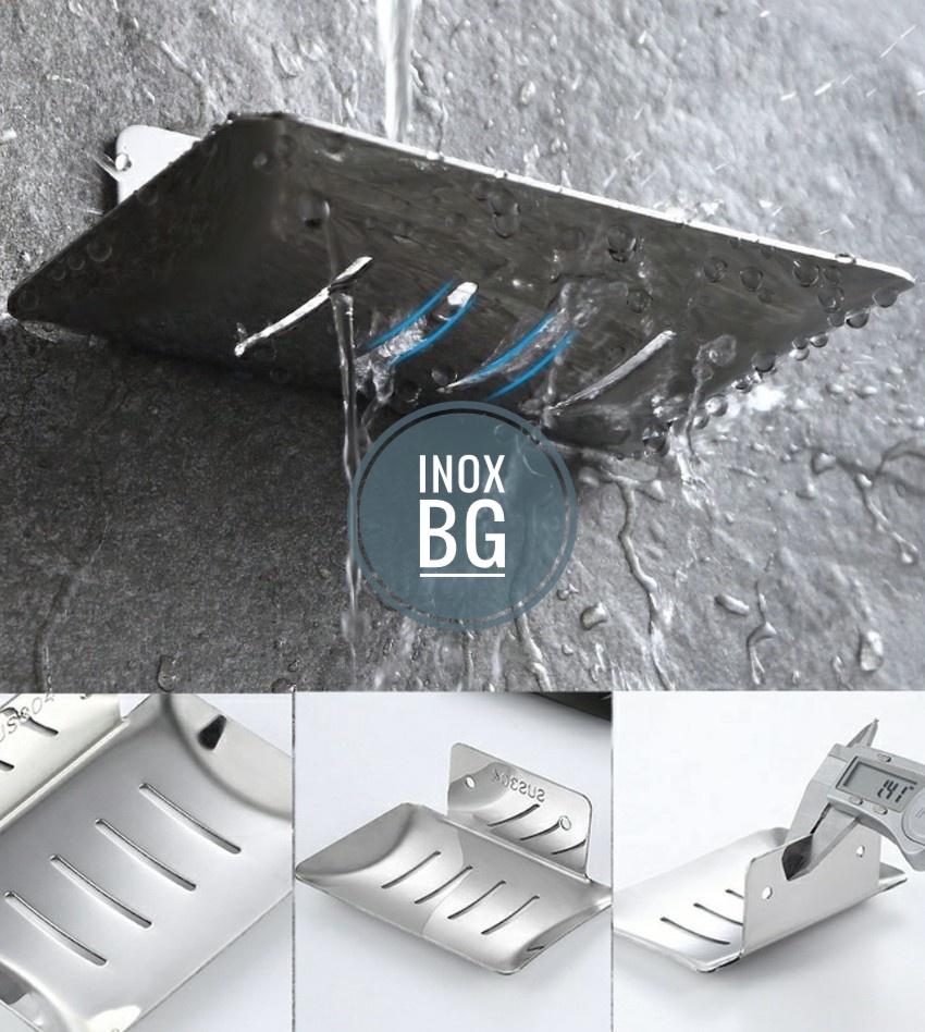 Khay đựng xà phòng tắm inox 304 mờ dán tường hoặc khoan tường