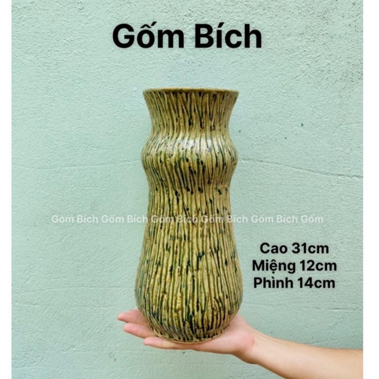 Bình Hoa Lọ Hoa Dáng Búp Bê Miệng Loe Men Mộc Nhiều Mẫu Gốm Sứ Bát Tràng - Gốm Bích