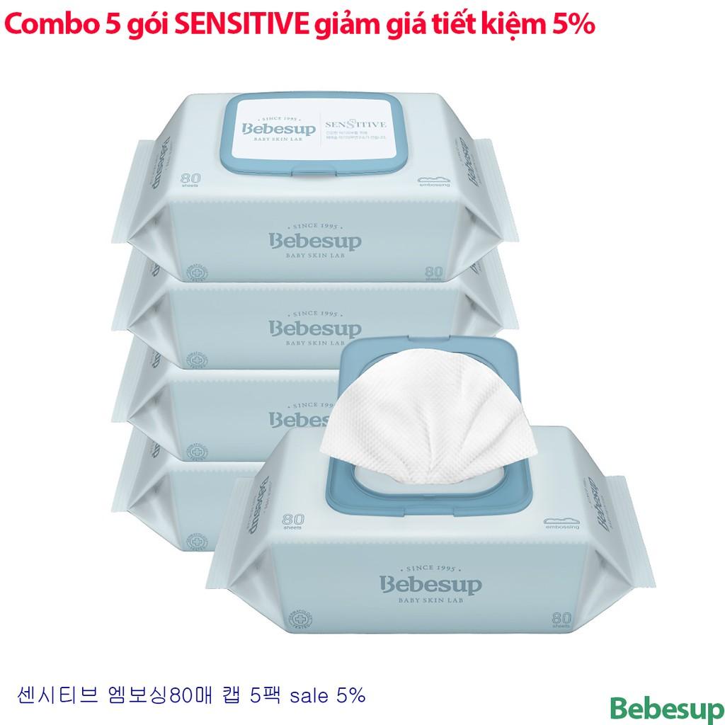 Khăn ướt BEBESUP SENSITIVE 80 tờ/gói nhập khẩu Hàn Quốc